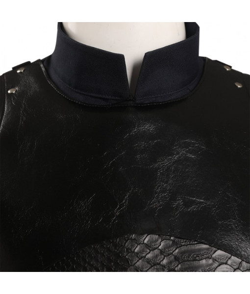 Men Medieval Fantasy Black Combat Uniform Knight Halloween Costume