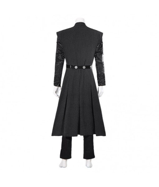 Men Medieval Fantasy Black Outfit Prince Full Set Halloween Costume