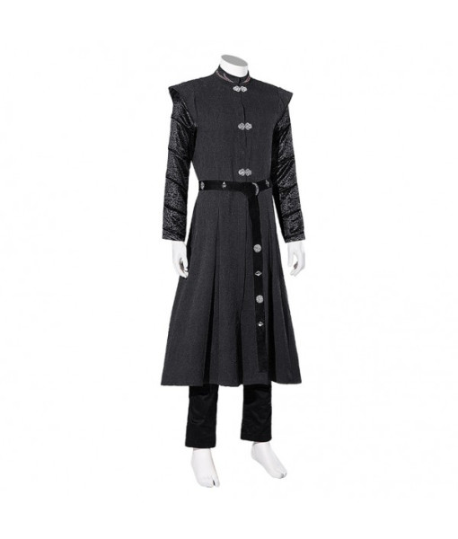 Men Medieval Fantasy Black Outfit Prince Full Set Halloween Costume