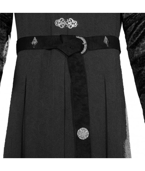 Men Medieval Fantasy Black Outfit Prince Full Set Halloween Costume
