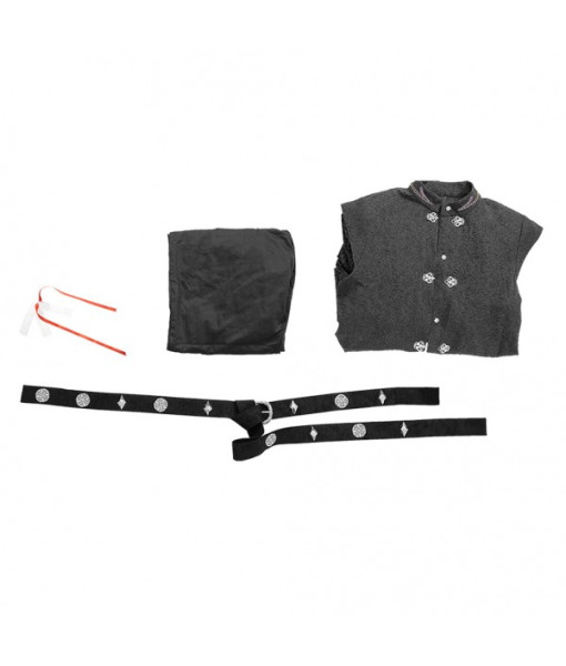 Men Medieval Fantasy Black Outfit Prince Full Set Halloween Costume