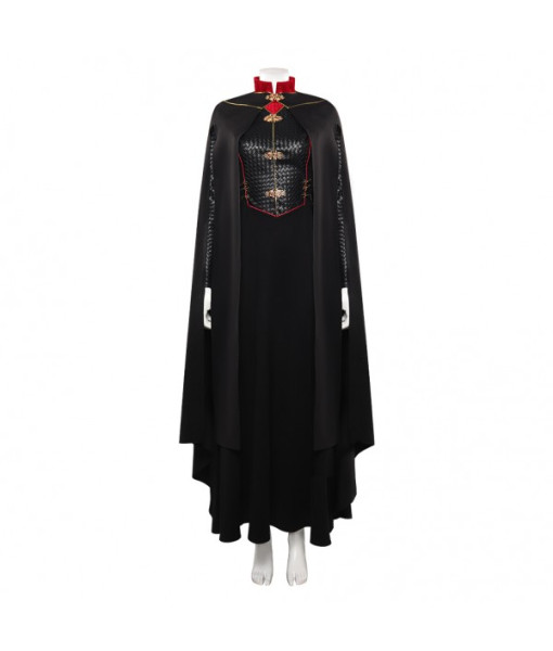 Women Medieval Fantasy Black Leather Outfit Queen Halloween Costume