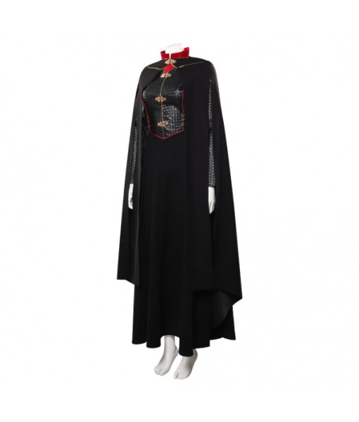 Women Medieval Fantasy Black Leather Outfit Queen Halloween Costume