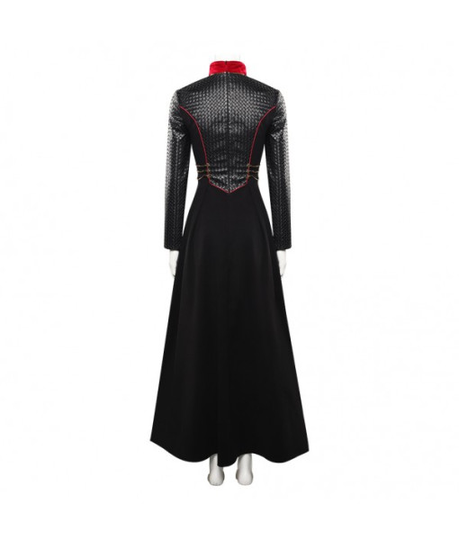 Women Medieval Fantasy Black Leather Outfit Queen Halloween Costume