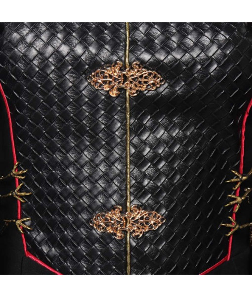 Women Medieval Fantasy Black Leather Outfit Queen Halloween Costume