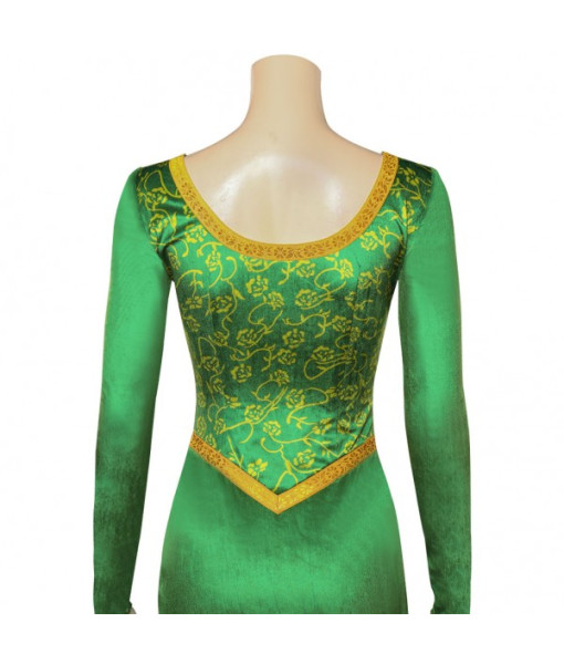 Women Medieval Green Long Dress Royal Prince Fiona Fairy Tail Fantasy Halloween Costume