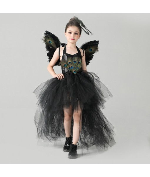 Girl Puffy Dress Peacock Halloween Cosplay Costume