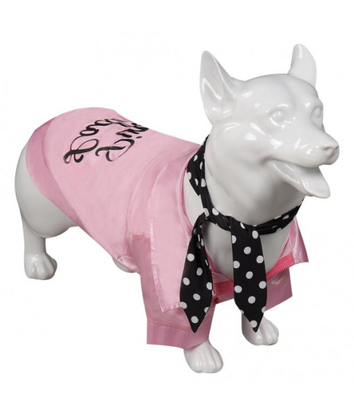 1980s Pink Jacket Black Silk Pet Halloween Costume