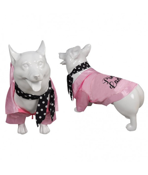 1980s Pink Jacket Black Silk Pet Halloween Costume