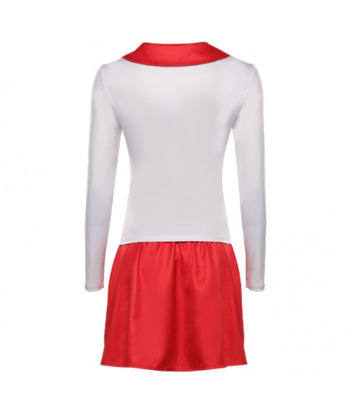 Women Red Slim Fit High School Cheerleader Sportswear Halloween Costume