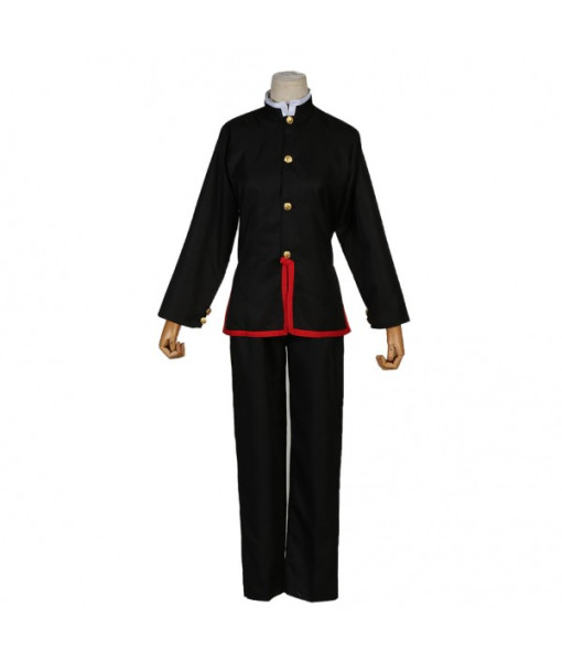 Men Black Uniform Red Cape Halloween Costume