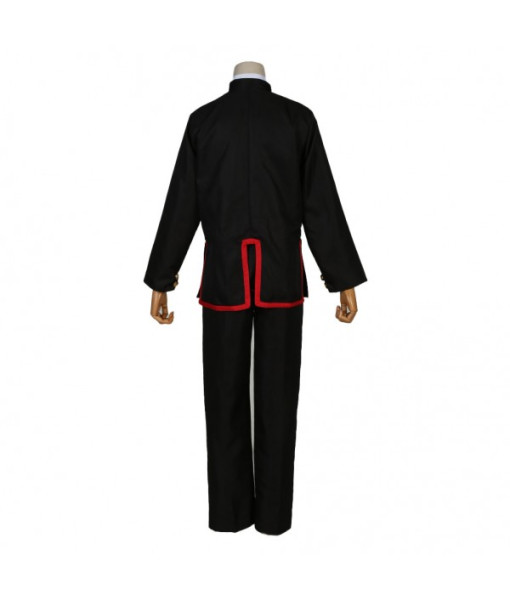 Men Black Uniform Red Cape Halloween Costume