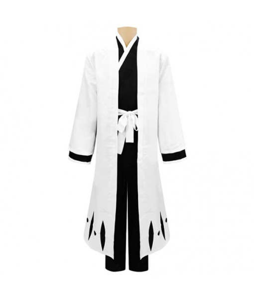 Men White Overcoat Japanese Kimono Style Outfit Halloween Costume