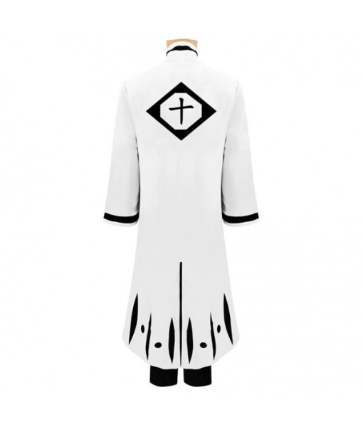 Men White Overcoat Japanese Kimono Style Outfit Halloween Costume