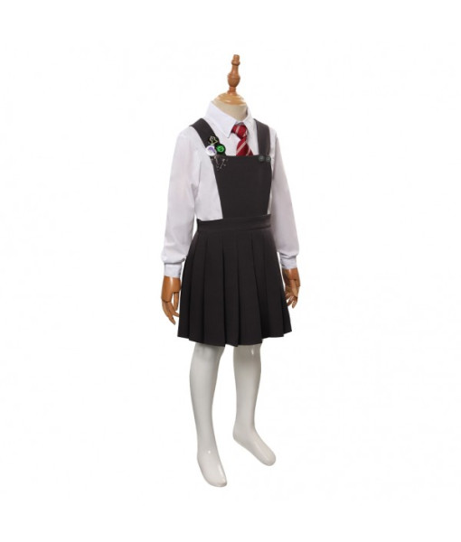 Girl Black Dress Uniform Musical Stage Kids Halloween Costume