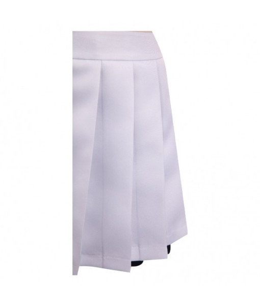 Women Pink Stawberry T-Shirt White Skirt Outfit Sportwear Casual Outfit