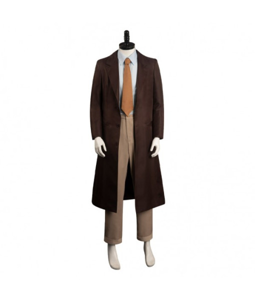 Men Black Overcoat Starp Overalls White Shirt 90s Outfit Halloween Costume