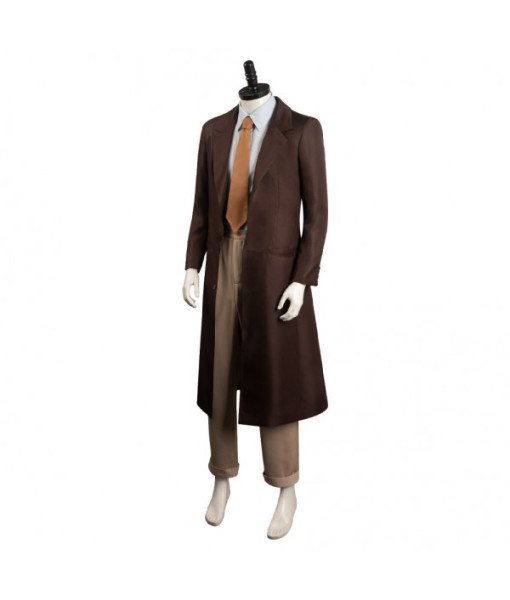 Men Black Overcoat Starp Overalls White Shirt 90s Outfit Halloween Costume
