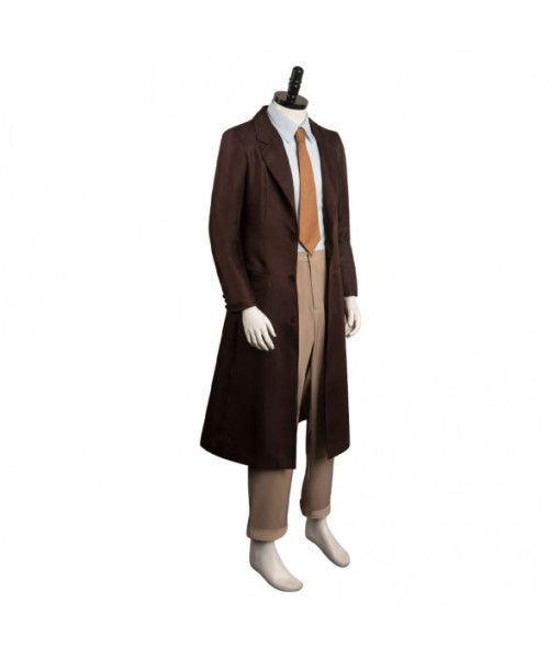 Men Black Overcoat Starp Overalls White Shirt 90s Outfit Halloween Costume