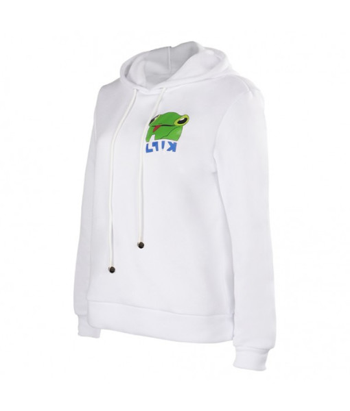Women White Hoodie Casual Outfit