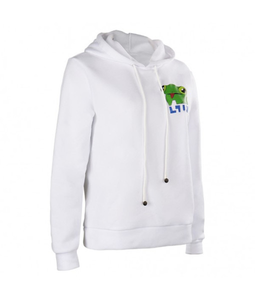 Women White Hoodie Casual Outfit