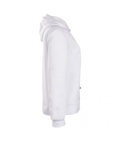 Women White Hoodie Casual Outfit