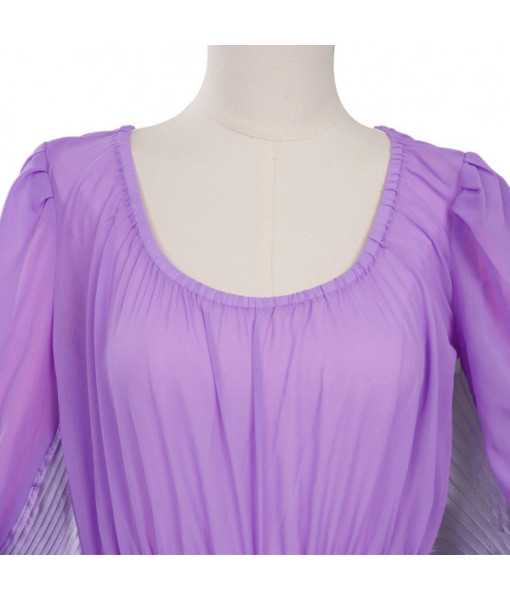 Women Light Purple Stylish Long Robe Dress Halloween Special Costume