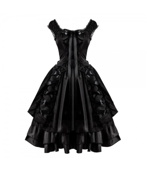 Women Steampunk Lining Dress Halloween Costume