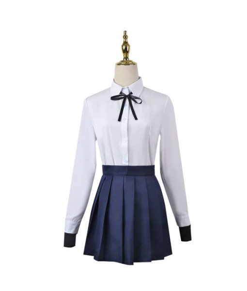 Women White Shirt Skirt Suit School Uniform JK Uniform Fullset Halloween Costume