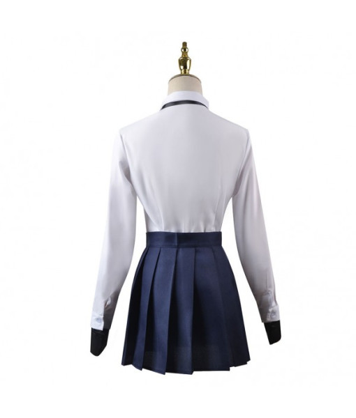 Women White Shirt Skirt Suit School Uniform JK Uniform Fullset Halloween Costume