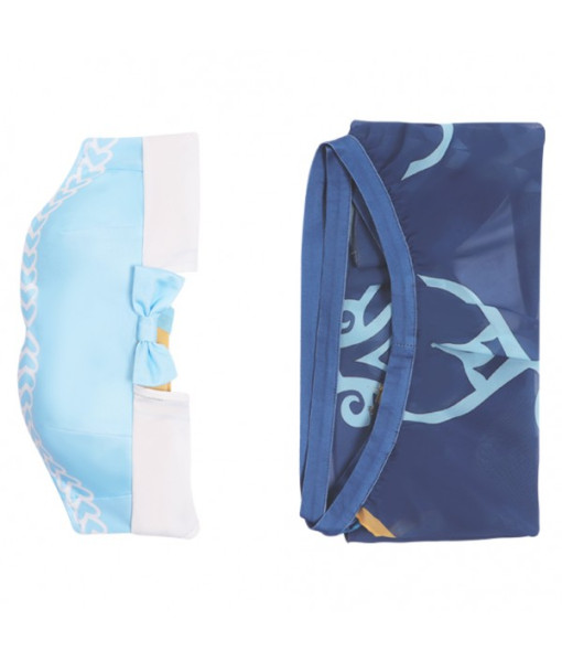 Women Blue Design Pattern 2Pcs Swimsuit Clearence 