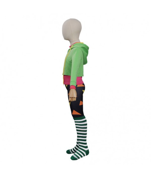 Kids Children Green Hoodie Pants Long Socks Sportswear Halloween Costume 
