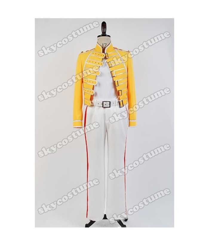 Rock Band Queen Lead Vocals Freddie Mercury Yellow Jacket Uniform Suit ...