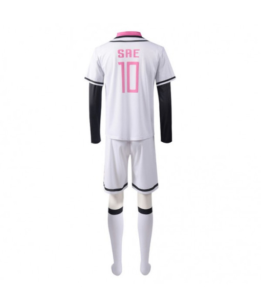 Men White No.10 Printed Soccer Team Uniform 