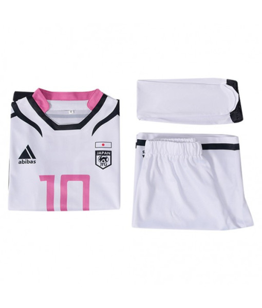 Men White No.10 Printed Soccer Team Uniform 