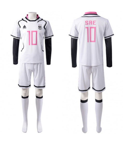 Men White No.10 Printed Soccer Team Uniform 