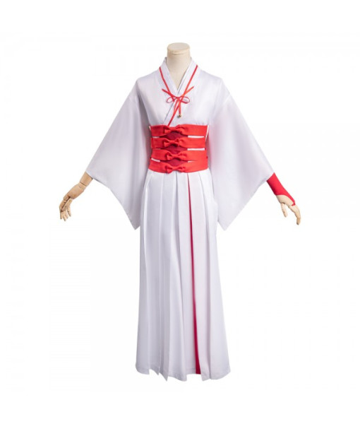 Women White Kimono Japanese Miko Dress Halloween Costume