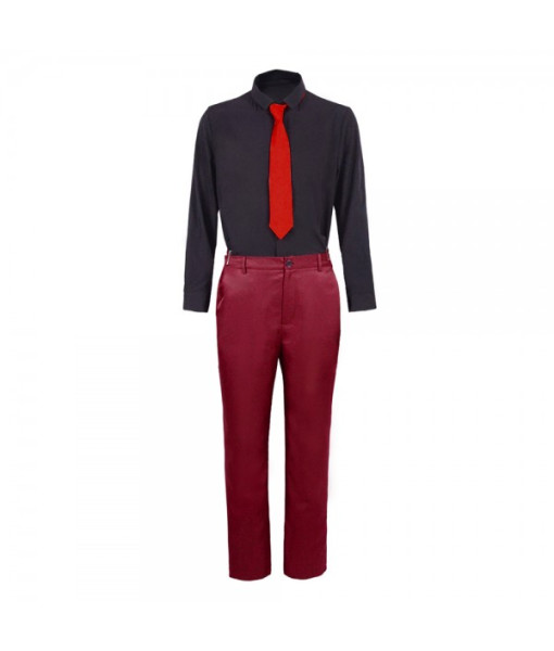 Men Red Suit Black Lining Fullset Outfit