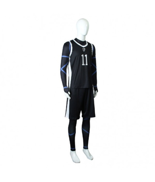 Men Black Slim Soccer Team Uniform 3Pcs Sportswear