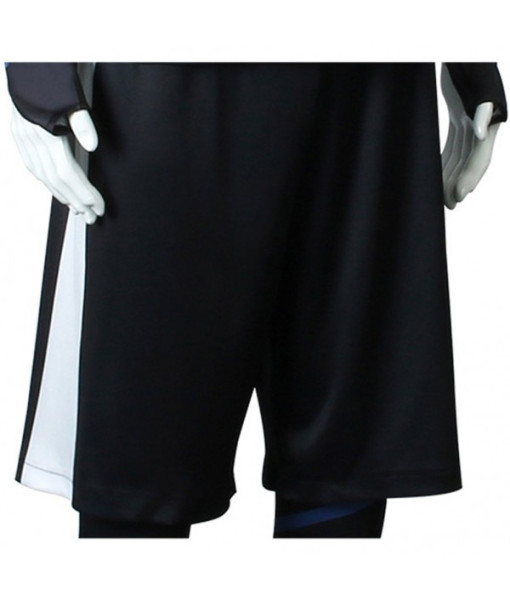 Men Black Slim Soccer Team Uniform 3Pcs Sportswear