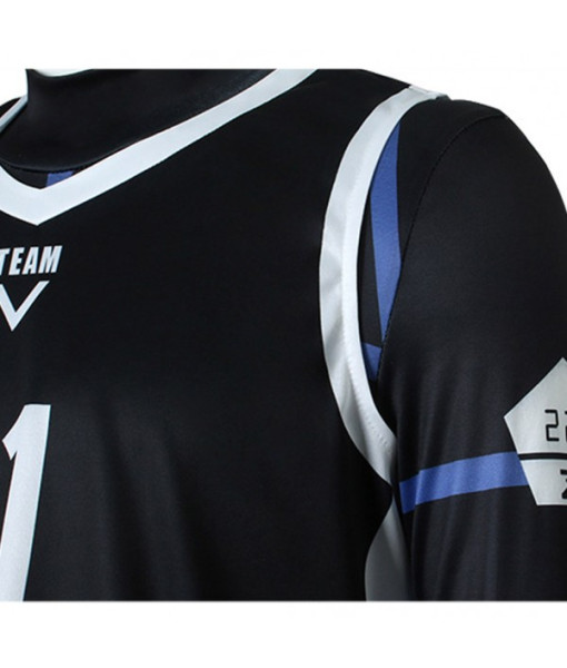 Men Black Slim Soccer Team Uniform 3Pcs Sportswear