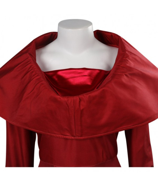 Women Dark Red Long Sleeve Dress Fantasy Halloween Costume