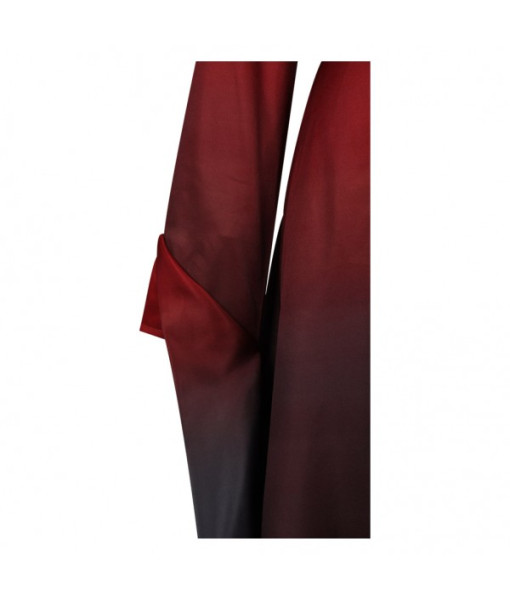 Women Dark Red Long Sleeve Dress Fantasy Halloween Costume