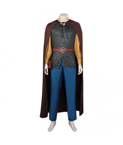 Men Medieval Fantasy Leather Vest Fullset Outfit with Cloak Role Play Halloween Costume