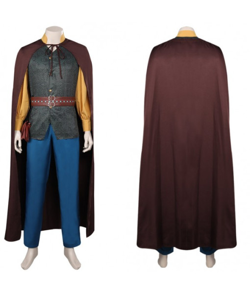 Men Medieval Fantasy Leather Vest Fullset Outfit with Cloak Role Play Halloween Costume