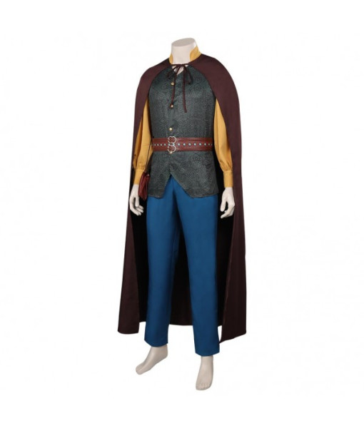 Men Medieval Fantasy Leather Vest Fullset Outfit with Cloak Role Play Halloween Costume