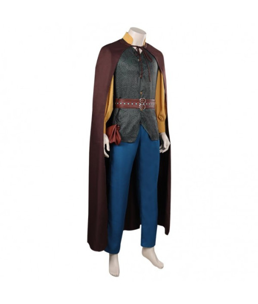 Men Medieval Fantasy Leather Vest Fullset Outfit with Cloak Role Play Halloween Costume