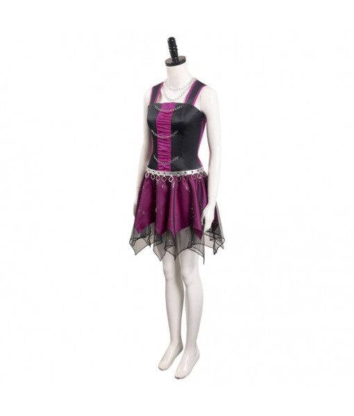 Women Gothic Mesh Dress with Chain Strap Halloween Costume