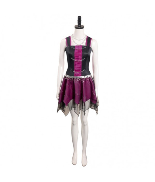 Women Gothic Mesh Dress with Chain Strap Halloween Costume