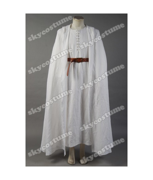 The Lord of the Rings Gandalf Cosplay Costume White Robe Cape from The Lord of the Rings